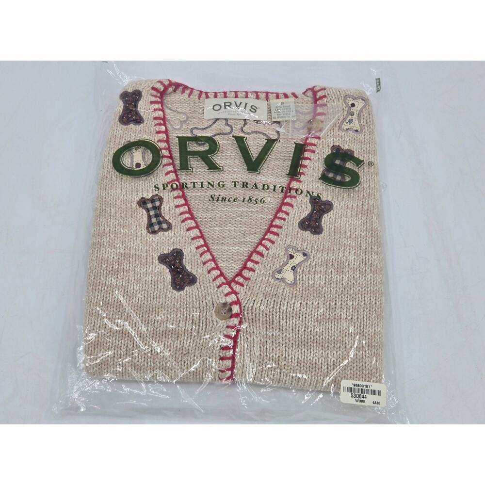 Vintage Orvis Sweater Vest Womens Dog Puppy Art Pet Parent Mom SIZE: M
